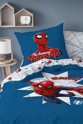 Conjunto de edredão em algodão Spider-man Os Vingadores Marvel - Azul-cobalto