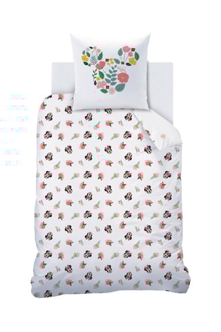 Conjunto de edredão em algodão Minnie Disney - Branco e rosa