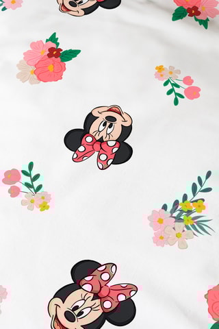Conjunto de edredão em algodão Minnie Disney - Branco e rosa