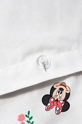 Conjunto de edredão em algodão Minnie Disney - Branco e rosa