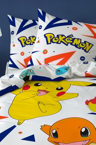 Conjunto de edredão em algodão Pikachu - Branco