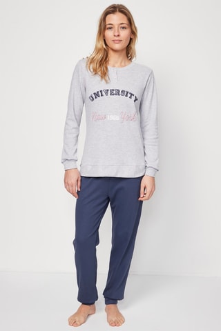 Conjunto de pijama - Cinzento e azul