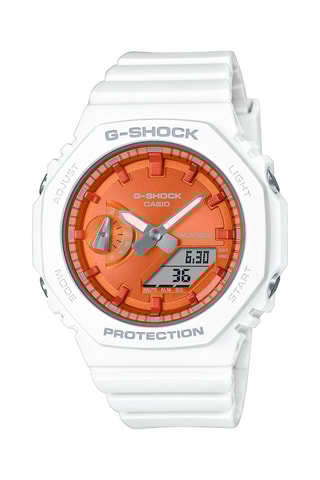 Digitaal Hars Quartz Horloge - Wit en Oranje 