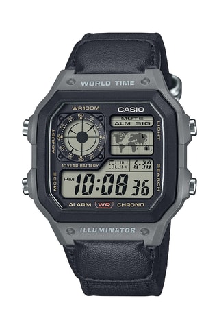 Digitaal Nato Stoffen Horloge - Chronometer - Zwart en Grijs