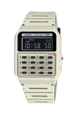Digitaal Hars Horloge - Chronometer en Rekenmachine - Beige en Zwart