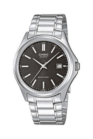 Stalen Quartz Horloge 
Zilverkleurig en Zwart