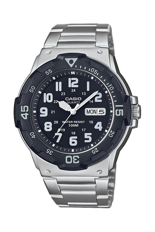 Stalen Quartz Horloge Zilverkleurig en Zwart