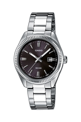 Stalen Quartz Horloge 
Zilverkleurig en Zwart