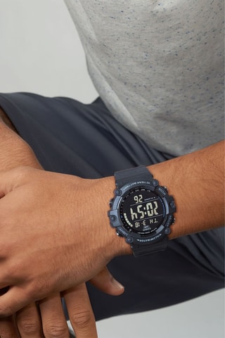 Montre digitale en résine - Chronomètre - Gris foncé