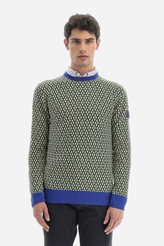 Pull regular en laine et cachemire - Vert