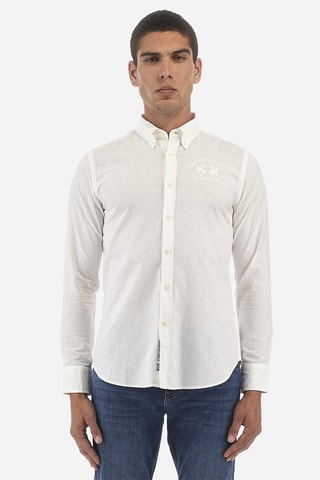 Chemise slim en lin - Blanc