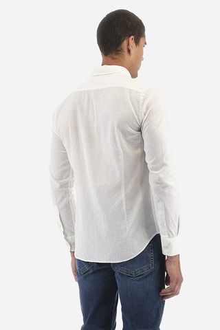 Chemise slim en lin - Blanc