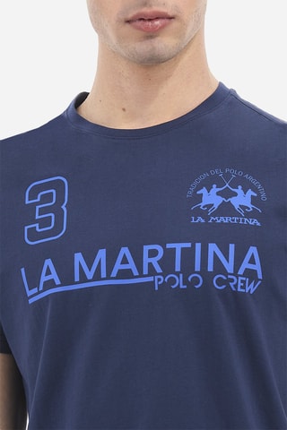 T-shirt regular à capuche - Bleu marine