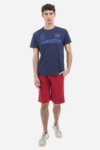 T-shirt regular à capuche - Bleu marine