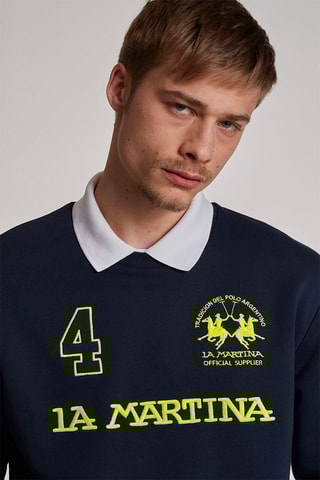 Sweat polaire - Bleu marine et jaune