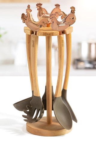 6 utensílios de faia Cocorico