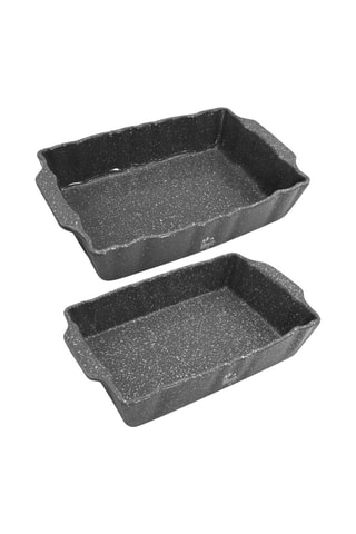 2 travessas para forno em arenito Pierre Gourmet - 34 x 22 cm e 30,5 x 18,5 cm