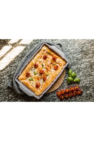 2 travessas para forno em arenito Pierre Gourmet - 34 x 22 cm e 30,5 x 18,5 cm