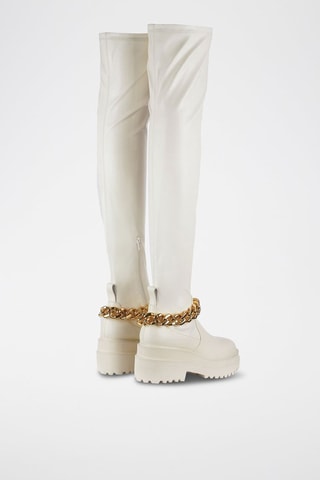 Leren Platform Lieslaarzen - Wit