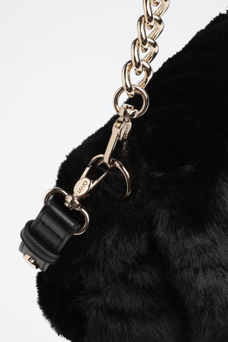Trendy Handtas van Imitatiebont - Zwart