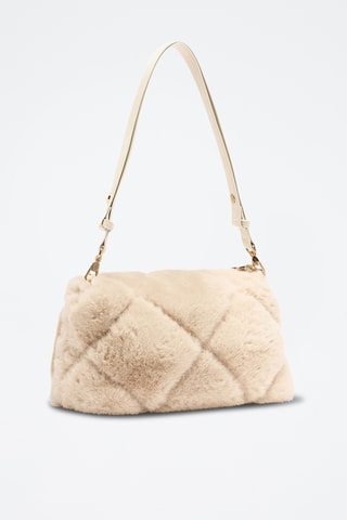 Trendy Handtas van Imitatiebont - Lichtbeige