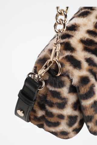 Trendy Handtas van Imitatiebont - Lichtbeige