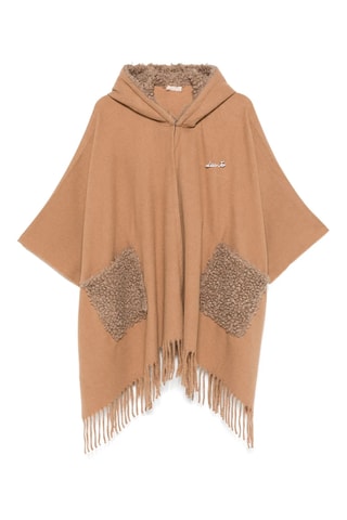 Poncho met Capuchon - Camel