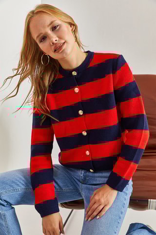 Vest - Rood en Marineblauw