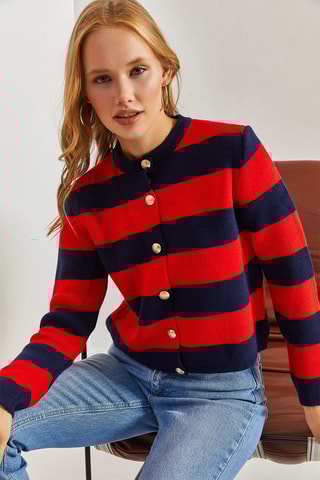 Vest - Rood en Marineblauw