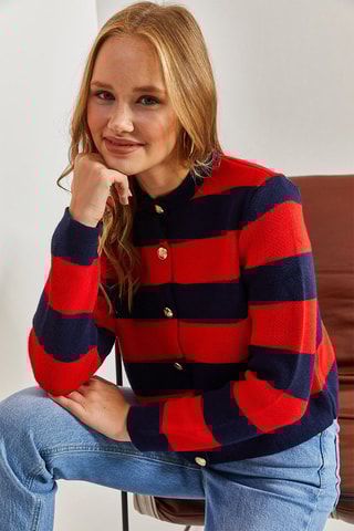 Vest - Rood en Marineblauw