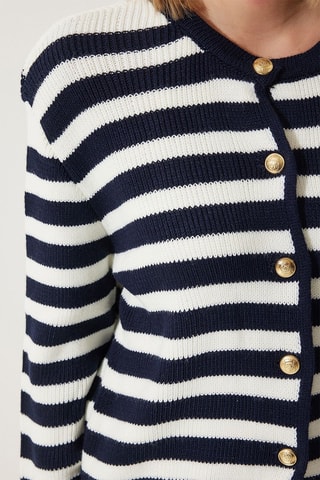 Vest - Ecru en Marineblauw