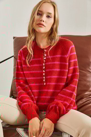 Trui - Rood en roze