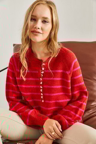 Trui - Rood en roze