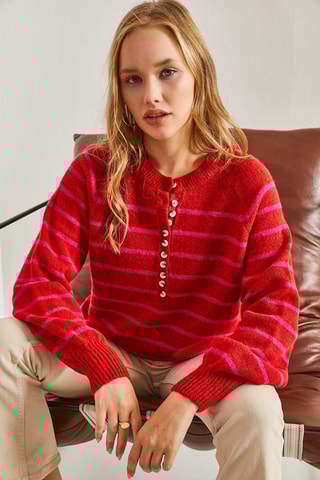 Trui - Rood en roze