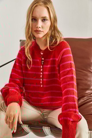 Trui - Rood en roze
