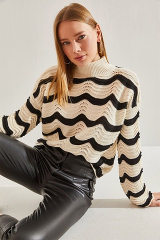 Trui - Zwart en Beige