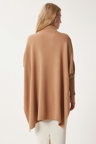 Wollen Oversized Poncho - Beige