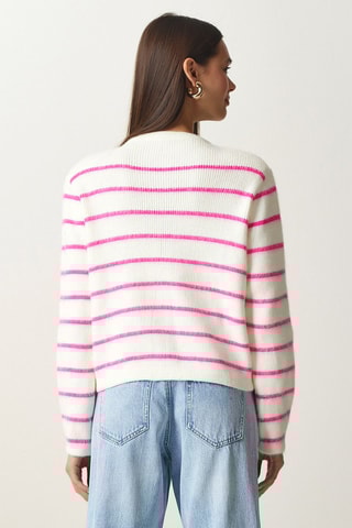 Vest - Ecru en Fuchsia