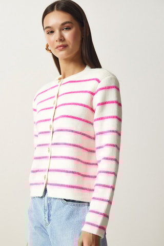 Vest - Ecru en Fuchsia