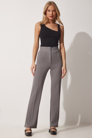 Broek Hoge Taille - Grijs