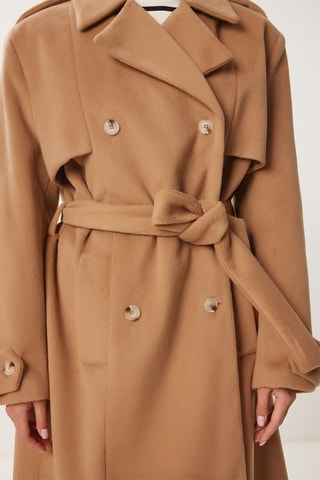 Wollen Oversized Jas - Beige