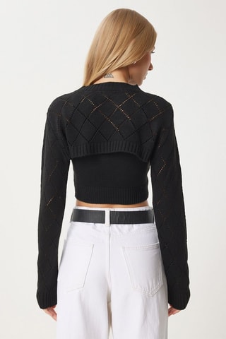 Crop Top en Korte Trui - Zwart