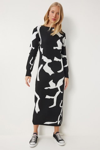 Trui-jurk - Zwart en Wit