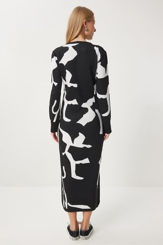 Trui-jurk - Zwart en Wit