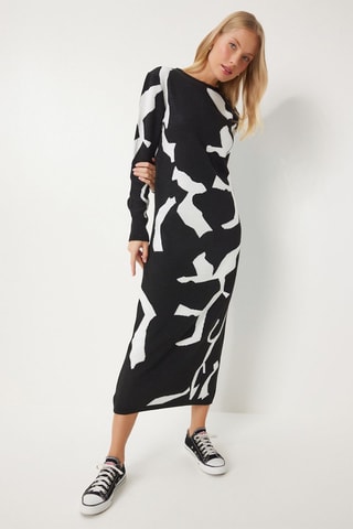 Trui-jurk - Zwart en Wit