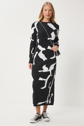 Trui-jurk - Zwart en Wit