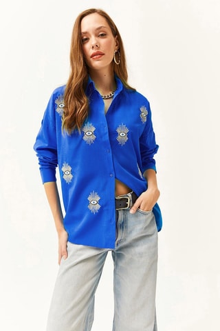 Blouse - Felblauw