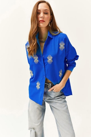 Blouse - Felblauw