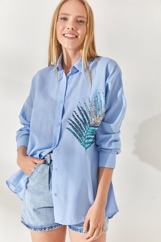 Oversized Overhemd - Blauw