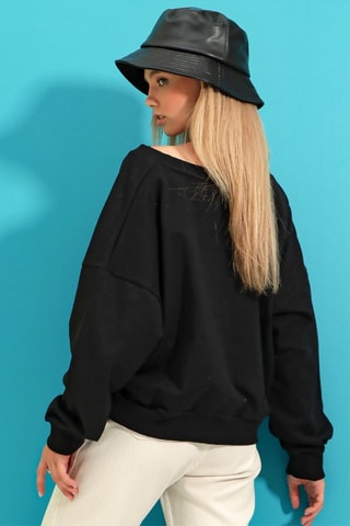 Oversized sweater - Zwart
